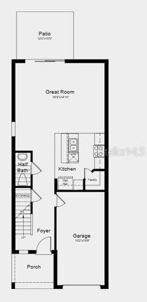 2D floor plan layout of this home in The Towns at Tiburon, Nokomis, FL (Image 3).
