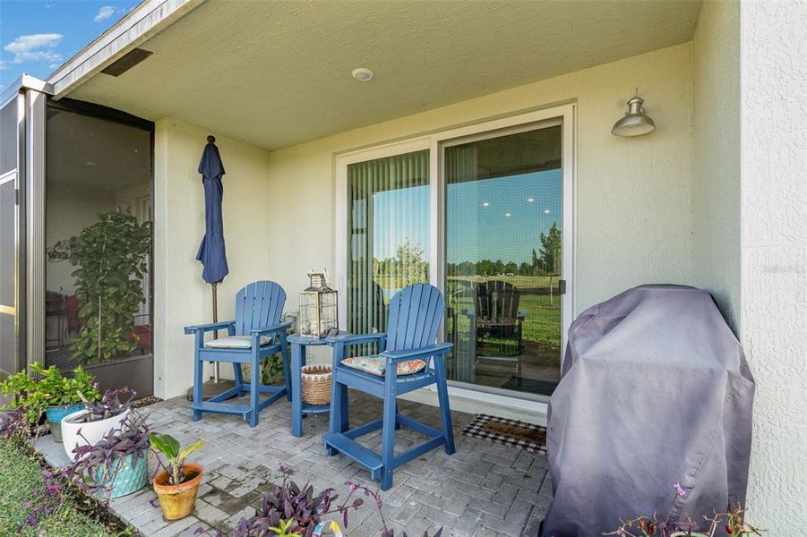 Exterior details and patio area of a home in The Timbers at Everlands: The Villas, Palm Bay (Image 4). Exterior details and patio area of a home in The Timbers at Everlands: The Villas, Palm Bay (Image 4).