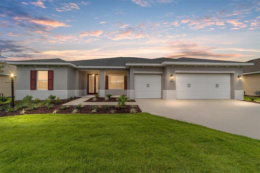 Front exterior of a new home in On Top of the World Communities, Ocala, FL, highlighting curb appeal (Image 25). Front exterior of a new home in On Top of the World Communities, Ocala, FL, highlighting curb appeal (Image 25).