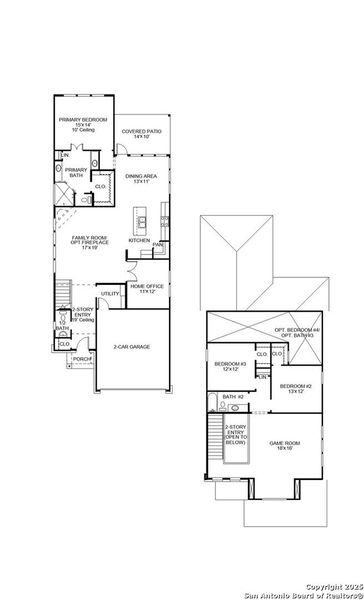 2D floor plan layout of this home in Veranda 40', San Antonio, TX (Image 2).