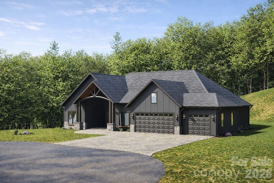 Front exterior of a new home in , Horse Shoe, NC, highlighting curb appeal (Image 15).