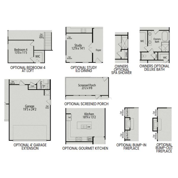 2D floor plan layout for the The Birch II A by Davidson Homes LLC in Montrose, Aberdeen, NC (Image 5).