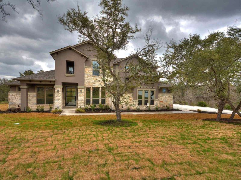 Representative exterior photo of a completed home built from the Madera II by Giddens Homes in Scofield Farms Estates, Georgetown, TX (Image 62).