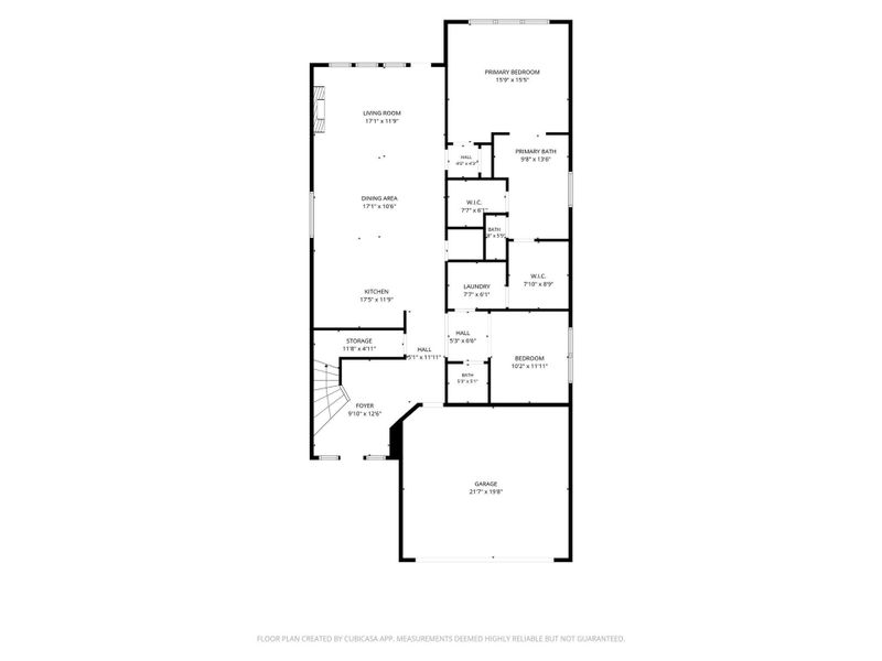 This floor plan features a spacious living area, dining room, and kitchen. The primary bedroom includes an en-suite bath and walk-in closet. There's a second bedroom, additional bath, laundry room, storage space, and a two-car garage. The layout is open and functional for comfortable living. This floor plan features a spacious living area, dining room, and kitchen. The primary bedroom includes an en-suite bath and walk-in closet. There's a second bedroom, additional bath, laundry room, storage space, and a two-car garage. The layout is open and functional for comfortable living.