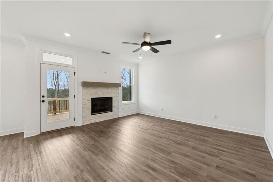 Spacious, unfurnished interior of a new home in Millcroft Townhomes, Buford (Image 27). Spacious, unfurnished interior of a new home in Millcroft Townhomes, Buford (Image 27).
