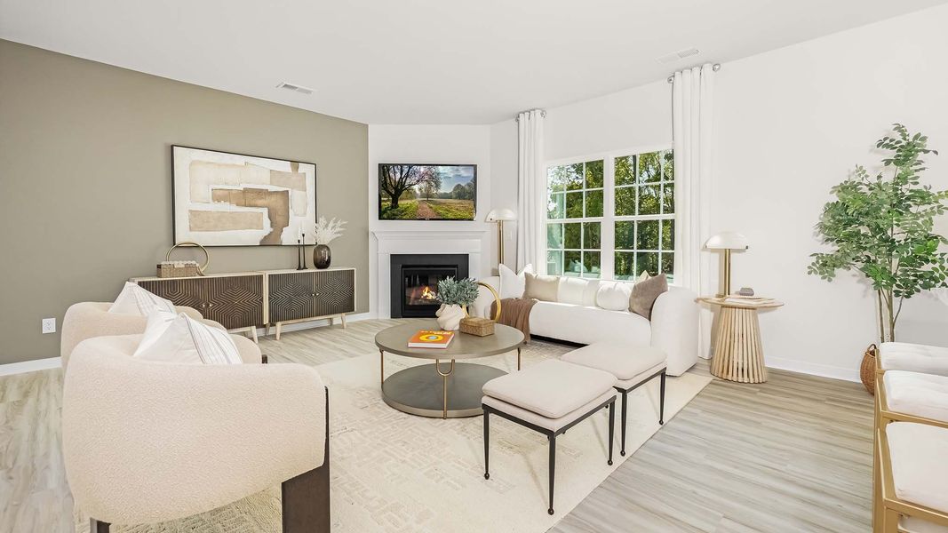 Furnished interior view inside a new home in Tap Root Farms, Fletcher (Image 9).