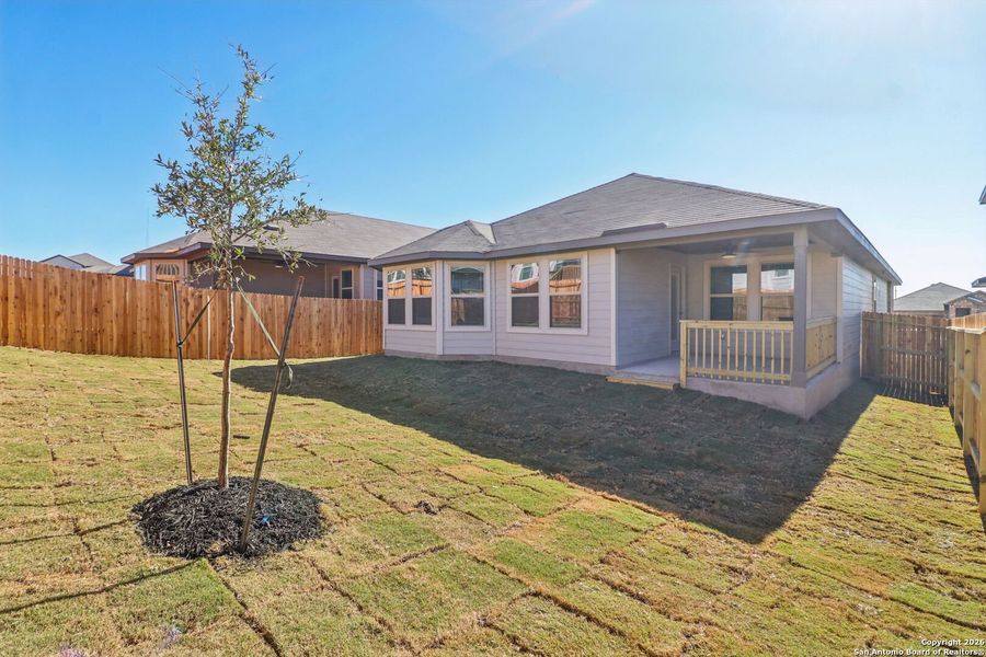 Exterior details and patio area of a home in Lark Canyon, New Braunfels (Image 3).