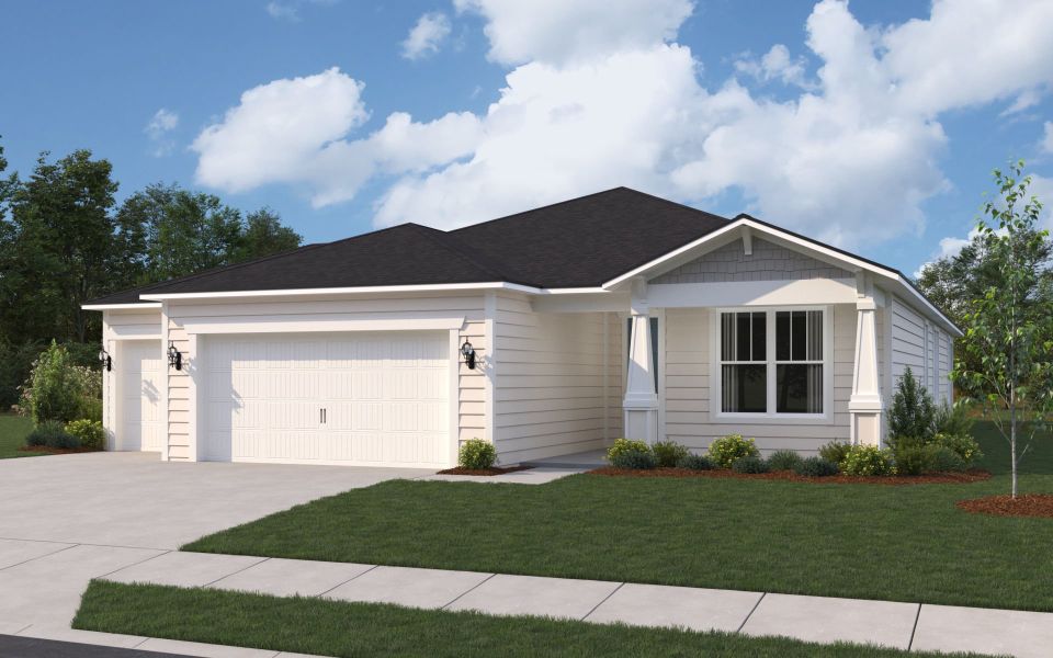 Representative exterior photo of a completed home built from the Mystique Select by Pulte Homes in Terrapin Creek, Jacksonville, FL (Image 18). Representative exterior photo of a completed home built from the Mystique Select by Pulte Homes in Terrapin Creek, Jacksonville, FL (Image 18).