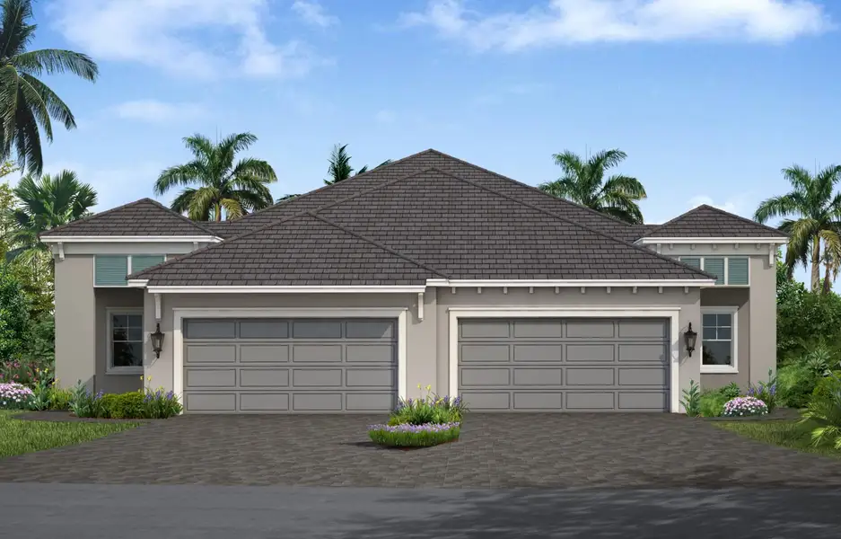 Representative exterior photo of a completed home built from the Sandcastle 2 by Neal Communities in Palm Grove, Bradenton, FL (Image 24). Representative exterior photo of a completed home built from the Sandcastle 2 by Neal Communities in Palm Grove, Bradenton, FL (Image 24).