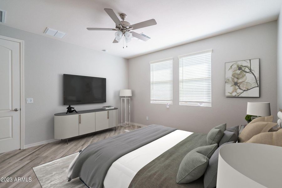 Furnished interior in a model home at Calistoga at Estrella Commons in Goodyear (Image 29). Furnished interior in a model home at Calistoga at Estrella Commons in Goodyear (Image 29).