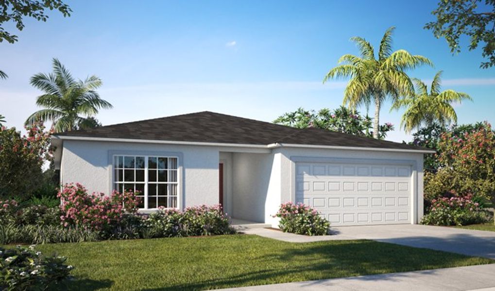 Front exterior of a new home in Citrus Springs, Citrus Springs, FL, highlighting curb appeal (Image 1).