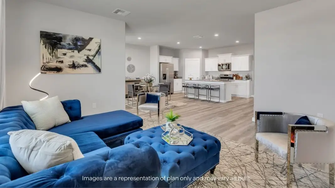 Representative furnished interior of a home built from the Cali by D.R. Horton in Mustang Ridge, Andrews (Image 11).