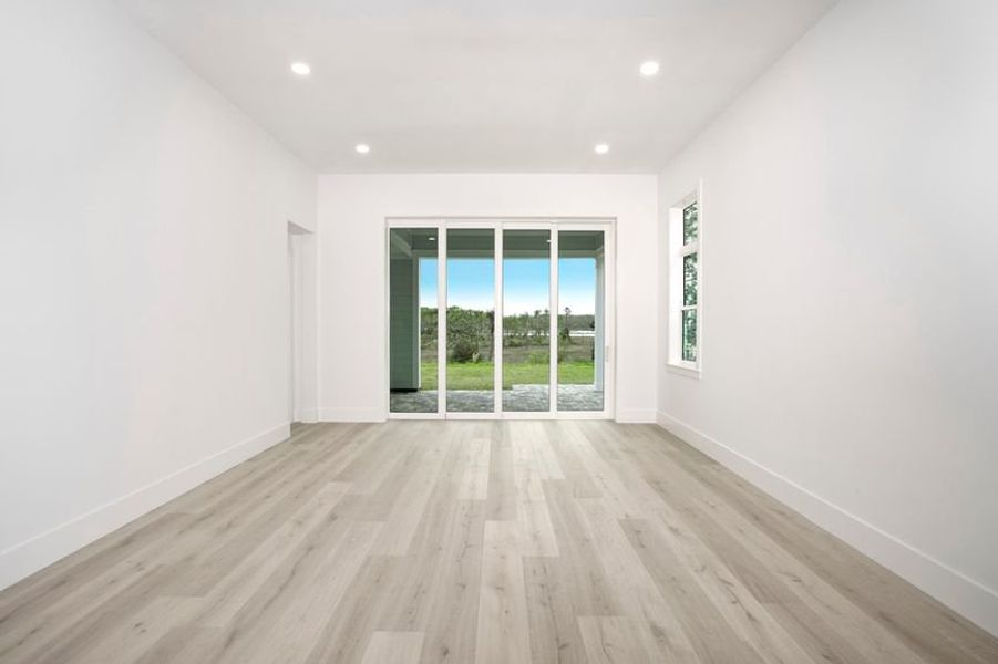 Representative unfurnished interior of a home built from the Mainsail by Minto Communities in Latitude Margaritaville Watersound, Panama City Beach (Image 6). Representative unfurnished interior of a home built from the Mainsail by Minto Communities in Latitude Margaritaville Watersound, Panama City Beach (Image 6).