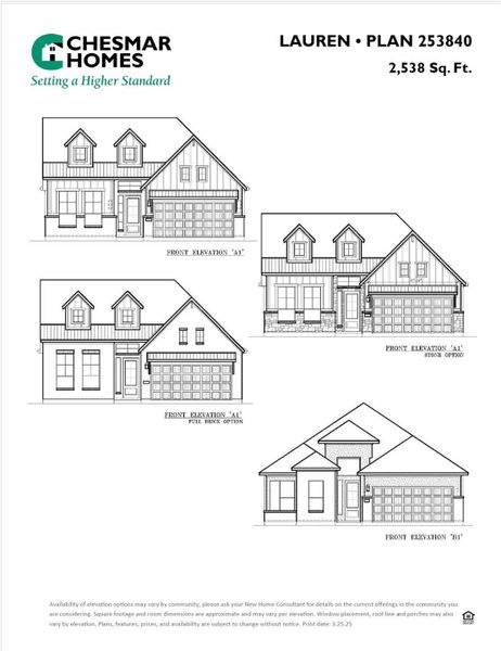 Exterior rendering of this home design in Blue Heron, Mont Belvieu, TX (Image 2).