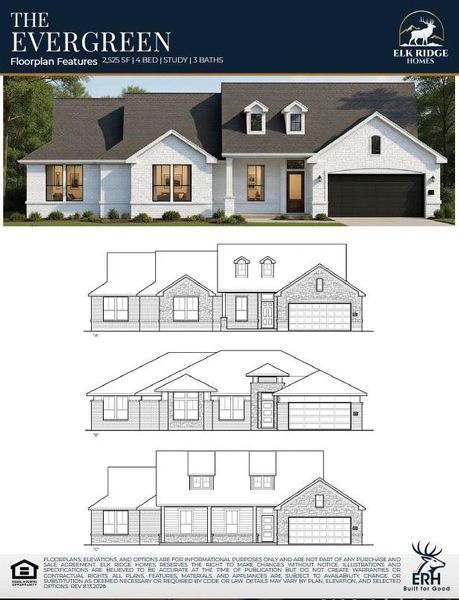Exterior rendering of this home design in Deer Pines, Conroe, TX (Image 5).