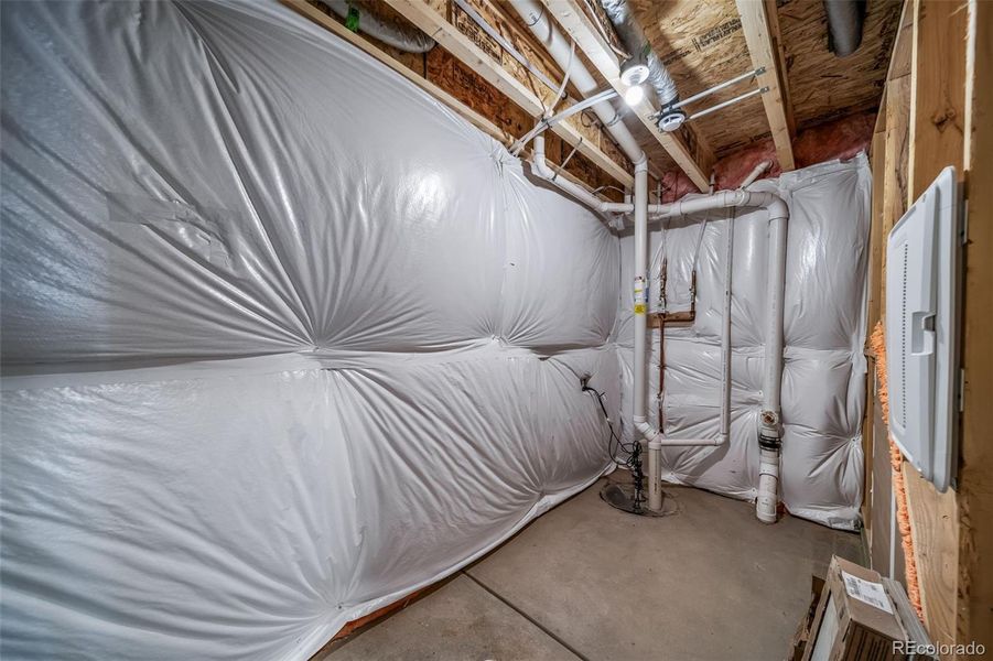 In-progress construction of a new home in Thompson River Ranch, Johnstown, CO (Image 38).