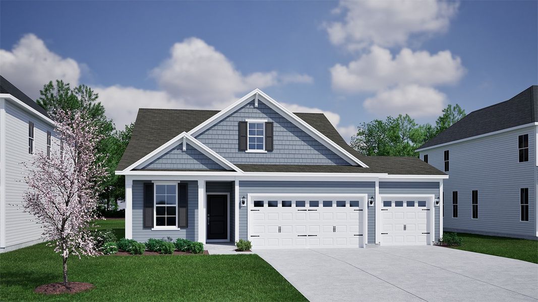 Representative exterior photo of a completed home built from the Adler - Vanguard Collection by Mungo Homes in Ovation at Sweetbrier, Durham, NC (Image 9).