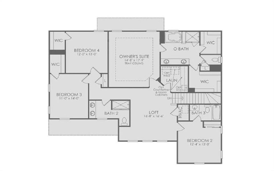 2D floor plan layout of this home in Silverwood, Cumming, GA (Image 3).
