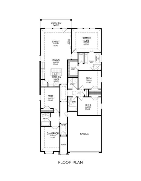 2D floor plan layout for the Adams F by First Texas Homes in Tabor Ranch, Denton, TX (Image 3). 2D floor plan layout for the Adams F by First Texas Homes in Tabor Ranch, Denton, TX (Image 3).