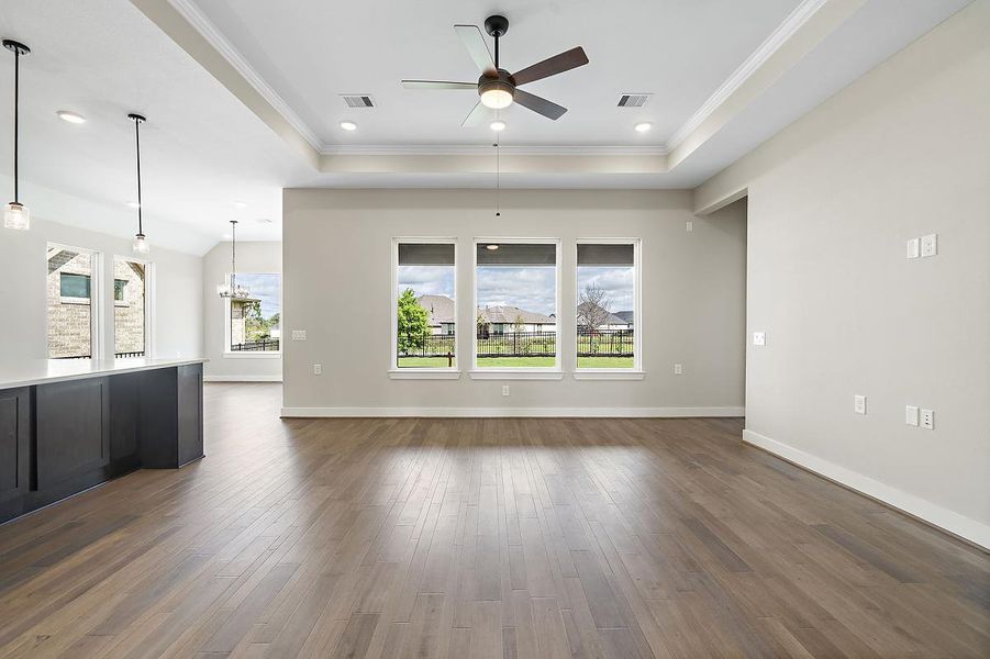 Representative unfurnished interior of a home built from the Sweet Clover by Caldwell Homes in Chambers Creek, Willis (Image 19). Representative unfurnished interior of a home built from the Sweet Clover by Caldwell Homes in Chambers Creek, Willis (Image 19).