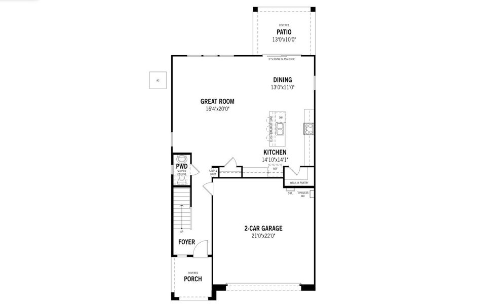 2D floor plan layout for the Toffee by Mattamy Homes in Baker Farms, Phoenix, AZ (Image 5).