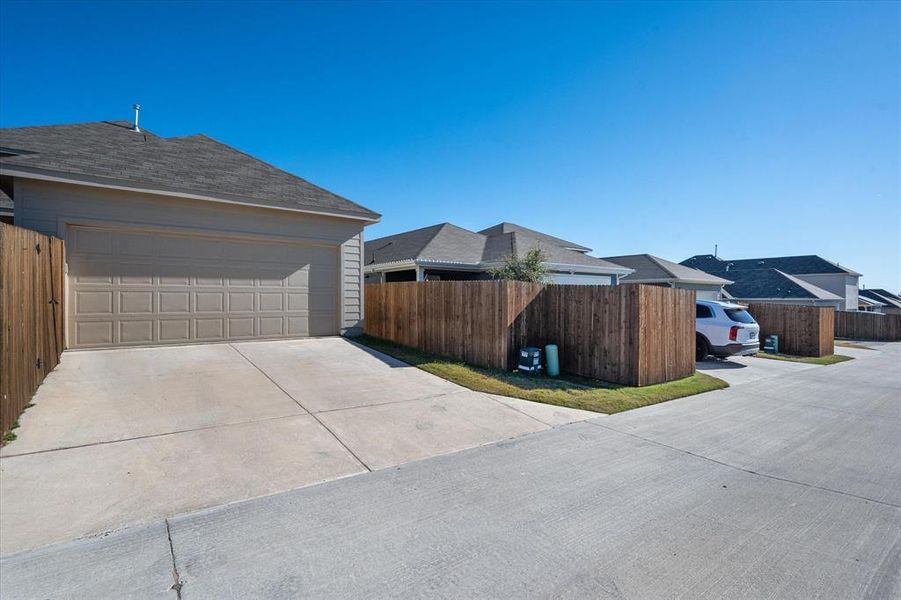 View of home's exterior featuring a garage