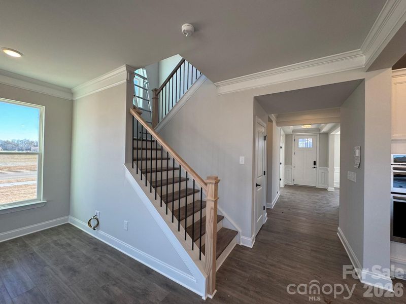 Composite stair treads & metal balusters