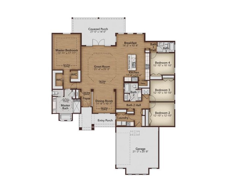 2D floor plan layout for the Anastasia by GW Homes in Laureate Village, Newberry, FL (Image 2). 2D floor plan layout for the Anastasia by GW Homes in Laureate Village, Newberry, FL (Image 2).