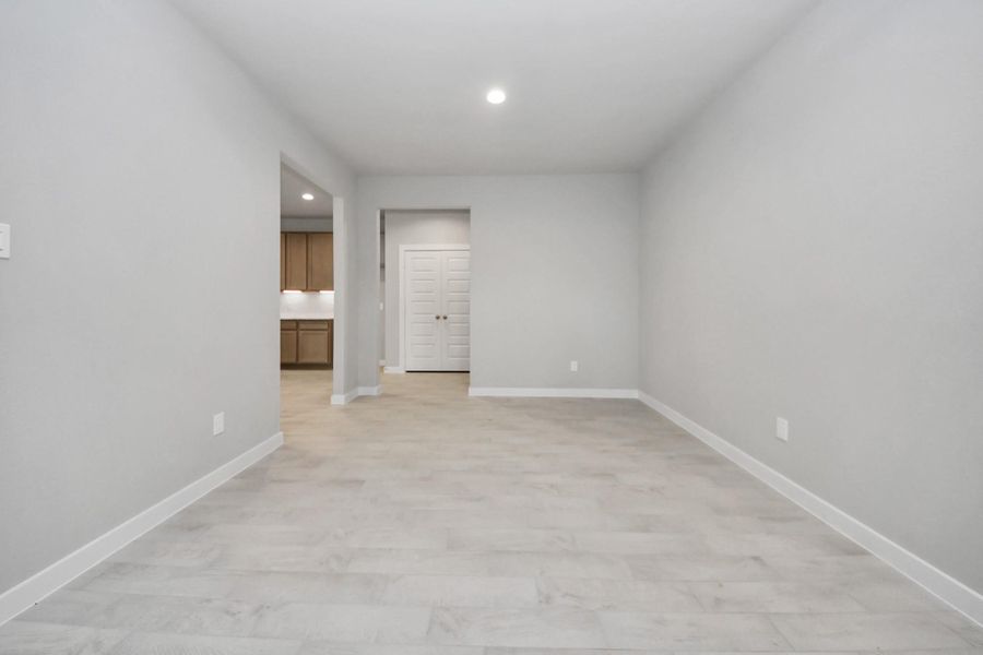 Make memories gathered around the table with your family and friends! This spacious diningroom features elegant flooring, custom paint, and adjacent to family room and kitchen foropen concept feel. Sample photo of completed home with similar floor plan. Actual colors and selections may vary. Make memories gathered around the table with your family and friends! This spacious diningroom features elegant flooring, custom paint, and adjacent to family room and kitchen foropen concept feel. Sample photo of completed home with similar floor plan. Actual colors and selections may vary.