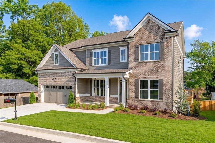 Front exterior of a new home in , Buford, GA, highlighting curb appeal (Image 24).