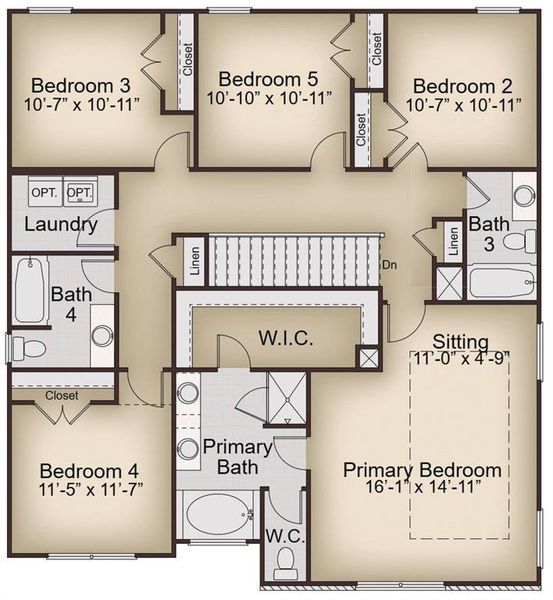 2D floor plan layout of this home in Clark Farms, Flowery Branch, GA (Image 3). 2D floor plan layout of this home in Clark Farms, Flowery Branch, GA (Image 3).