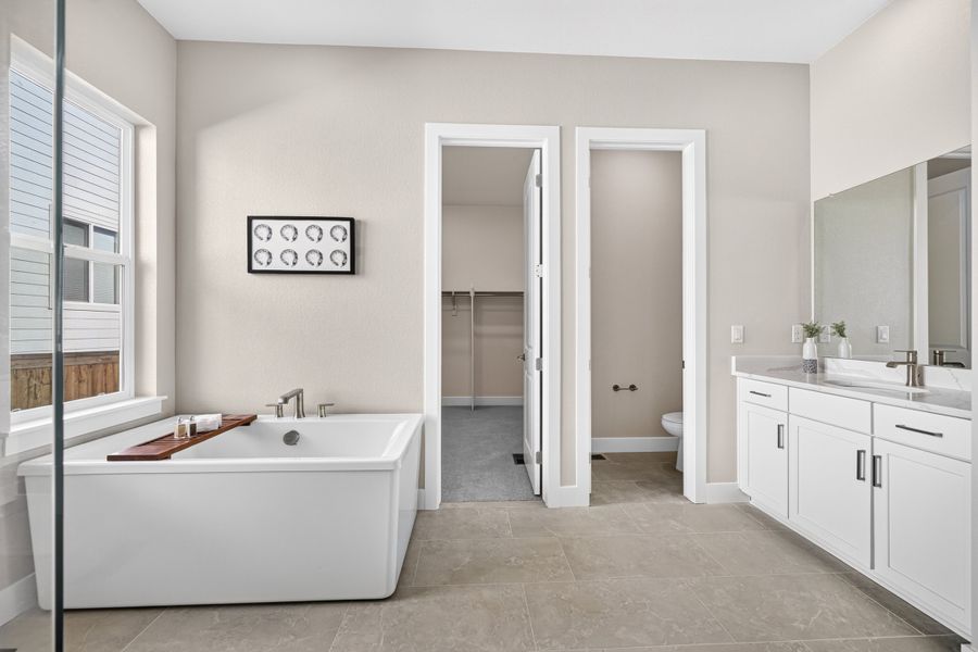 Furnished interior view inside a new home in Trailstone, Arvada (Image 15).