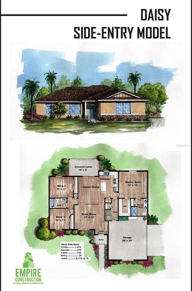 2D floor plan layout of this home in , Dunnellon, FL (Image 2).
