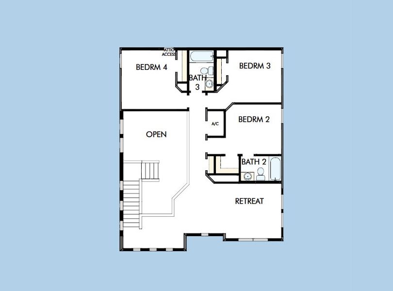 2D floor plan layout for the The Zander by David Weekley Homes in Eastlyn, Bradenton, FL (Image 3).