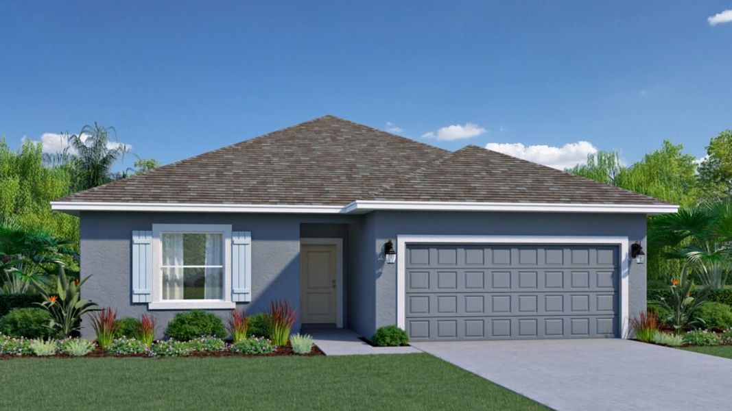 Representative exterior photo of a completed home built from the Heritage by Holiday Builders in Port Saint Lucie, Port St. Lucie, FL (Image 1). Representative exterior photo of a completed home built from the Heritage by Holiday Builders in Port Saint Lucie, Port St. Lucie, FL (Image 1).