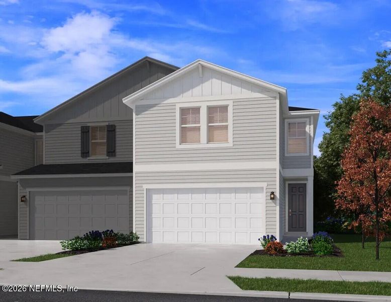 Front exterior of a new home in , Middleburg, FL, highlighting curb appeal (Image 1). Front exterior of a new home in , Middleburg, FL, highlighting curb appeal (Image 1).