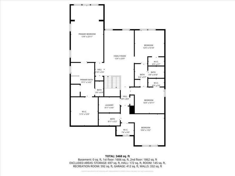 2D floor plan layout of this home in Falls Creek, Flowery Branch, GA (Image 36).