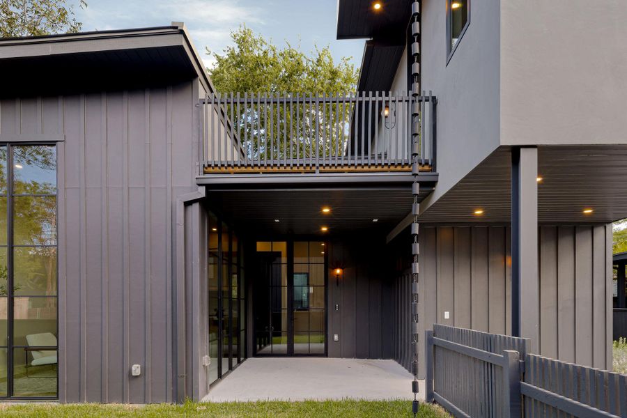 Exterior details and patio area of a home in , Austin (Image 2). Exterior details and patio area of a home in , Austin (Image 2).