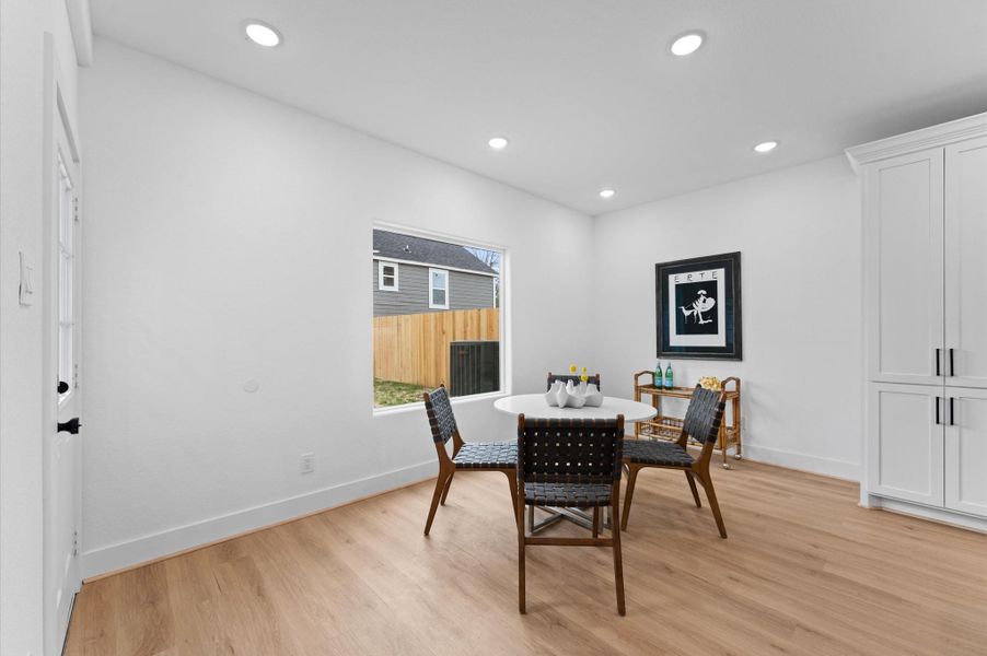 A view of the breakfast room