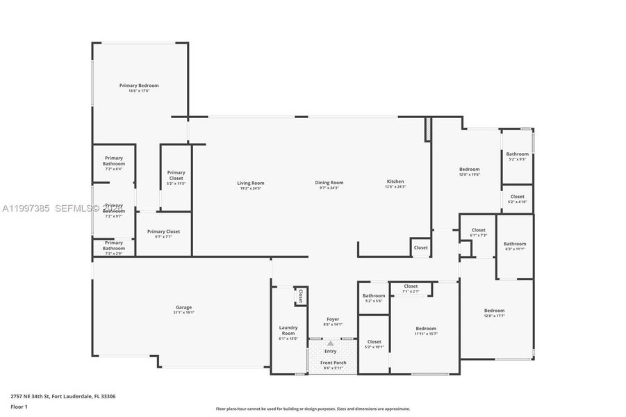 2D floor plan layout of this home in , Fort Lauderdale, FL (Image 5).
