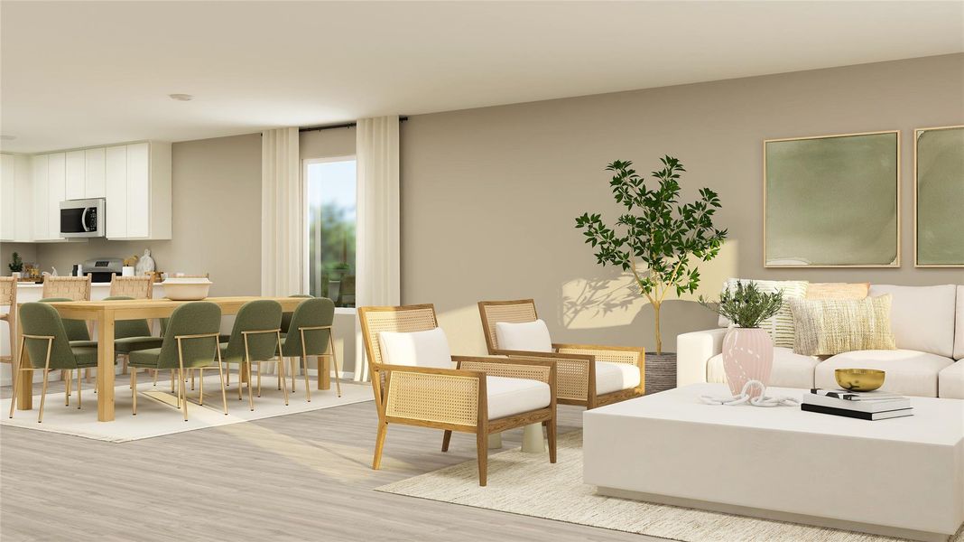 Furnished interior view inside a new home in Pradera: Watermill Collection, Uhland (Image 10). Furnished interior view inside a new home in Pradera: Watermill Collection, Uhland (Image 10).