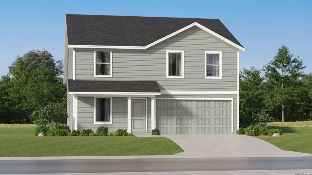Front exterior of a new home in Kayden Springs, Marion, TX, highlighting curb appeal (Image 21).