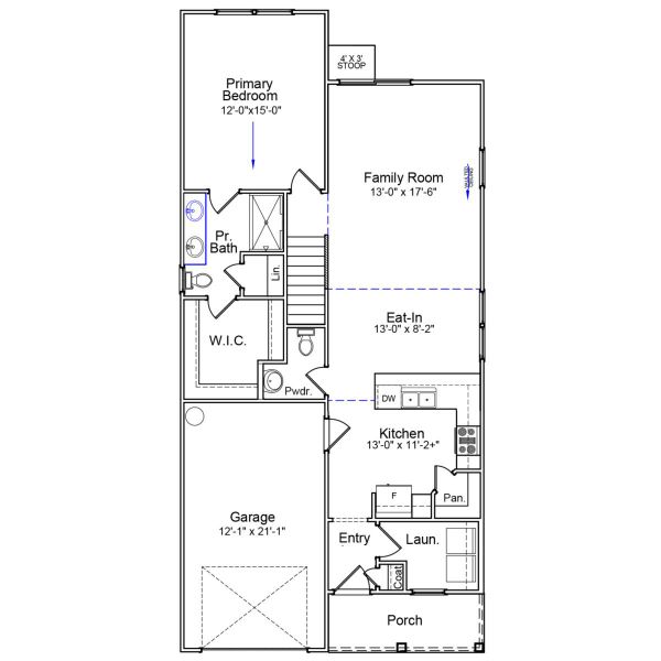 2D floor plan layout of this home in Tucker Ridge, Pendleton, SC (Image 3).