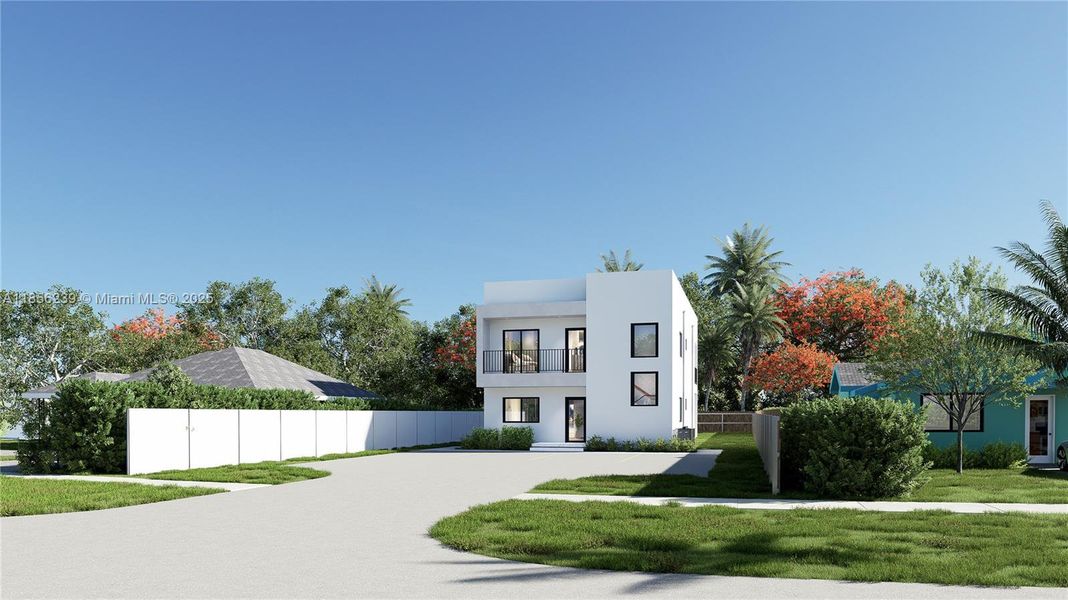 Front exterior of a new home in , Florida City, FL, highlighting curb appeal (Image 9). Front exterior of a new home in , Florida City, FL, highlighting curb appeal (Image 9).