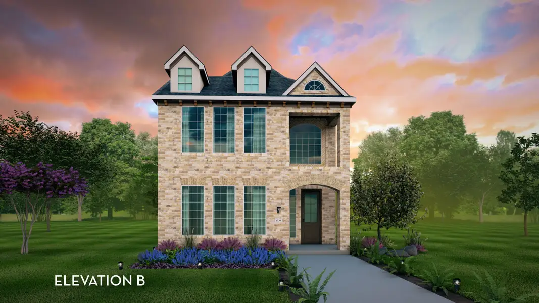 Representative exterior photo of a completed home built from the Rainier by CastleRock Communities in The Summit at Center Stage, Keller, TX (Image 2).