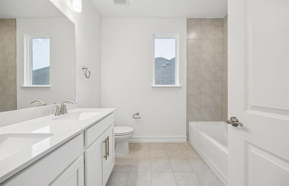 Spacious secondary bathroom *Model Representation*