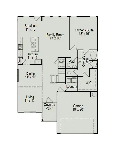 2D floor plan layout for the The Princeton II by Smith Douglas Homes in Oak Hills Montgomery North, Montgomery, TX (Image 3).