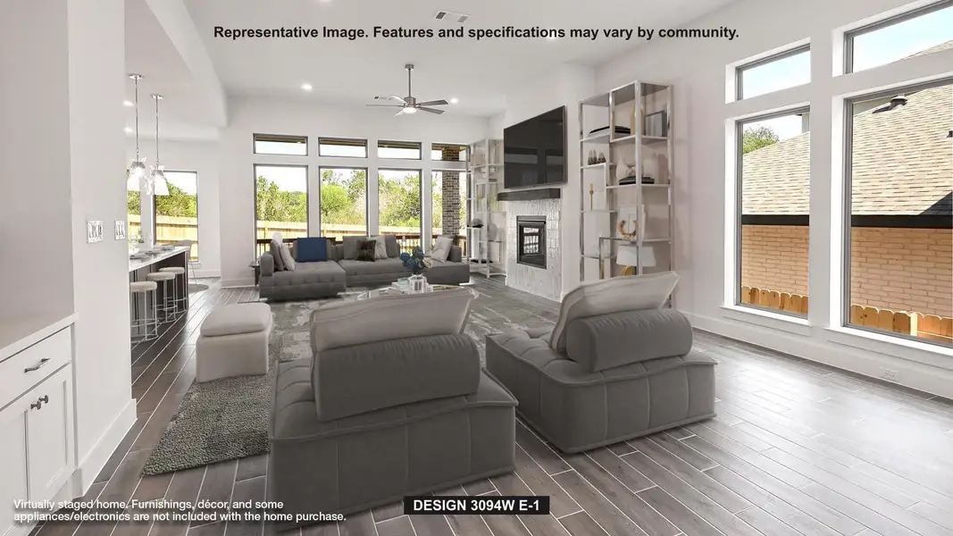Furnished interior view inside a new home in Lariat 60', Liberty Hill (Image 4).