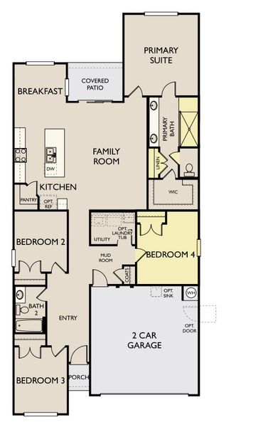 2D floor plan layout of this home in Rolling Glen, Hutto, TX (Image 6).