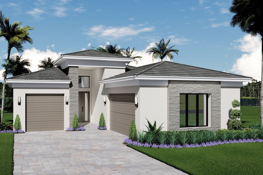 Representative exterior photo of a completed home built from the Bermuda by GL Homes in Lotus Edge, Boca Raton, FL (Image 2).